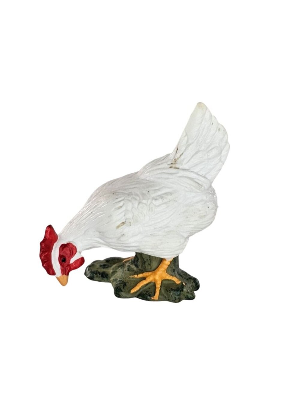 Schleich White Hen Pecking Chicken #13126 Farm Animals Figure Collectable
